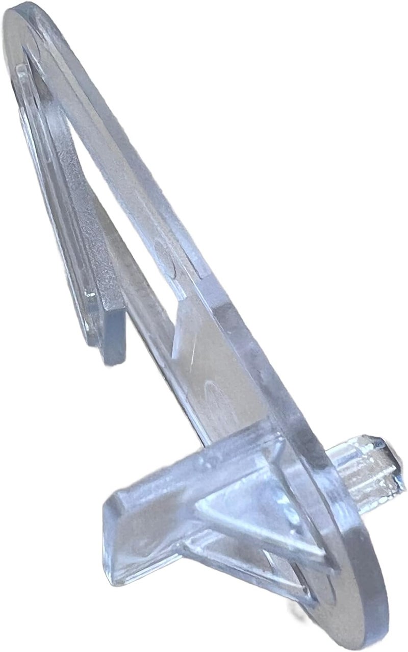 EHC Shelf Support Clips Locking 5mm peg (Choose Your Shelf Thickness 1/2", 5/8", 3/4") Cabinet/Furniture/Shelf Clips/New/Replacement (10 Clear Locking Plastic Clips per Bag) by E.H.C. (5/8" Thick Shelf) - Image 1